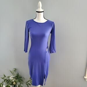 bebe Purple Strappy Open Back Bodycon Dress M